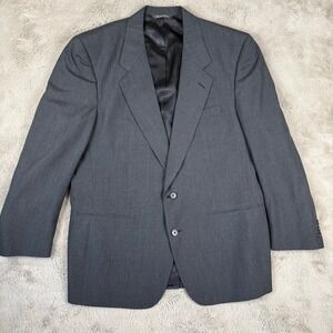 Christian Dior‎ Monsieur Gray Blazer Two Button Wool Blend Jacket Size 44R Vtg